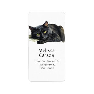 Beautiful Black Cat  Label