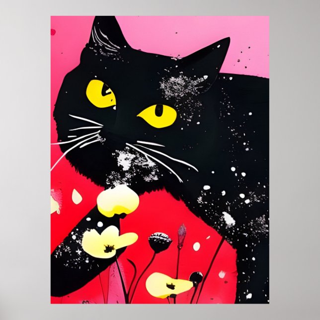 Beautiful Black Cat  Poster (Front)