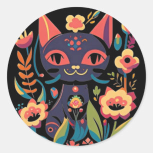  Beautiful Black Cat Sticker 