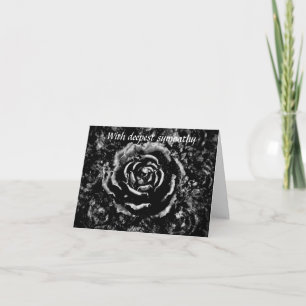 Beautiful black cemetery rose Gothic sympathy card