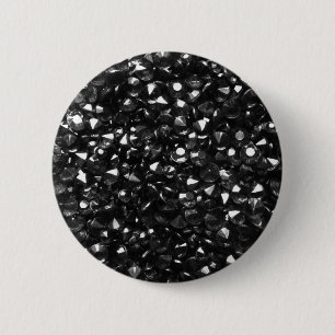 Beautiful Black Crystals Round Button