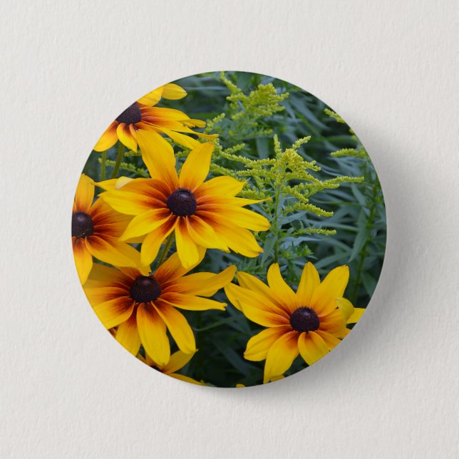Beautiful black eyed susan flower garden 6 cm round badge (Front)