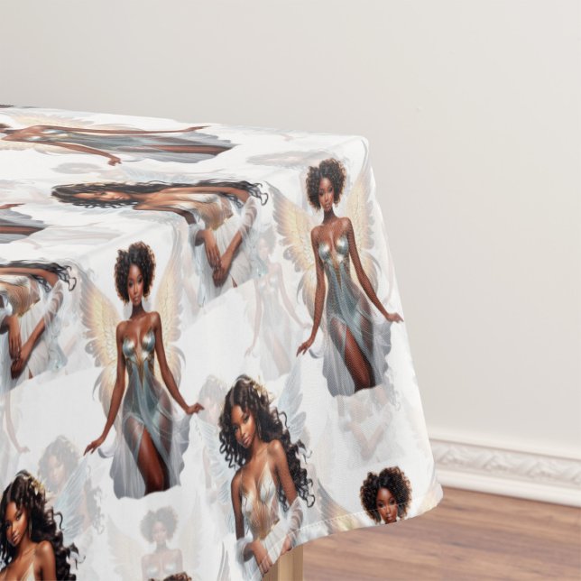 Beautiful Black Girl Angels Pattern Design  Tablecloth (Creator Uploaded)