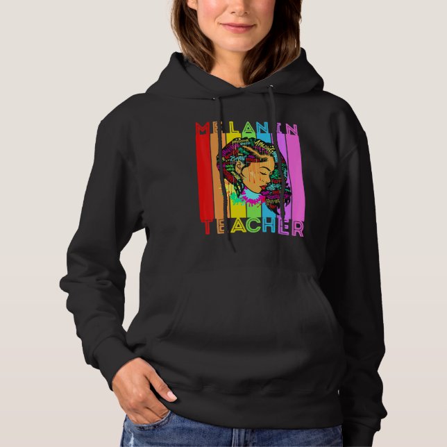Beautiful Black Girl Magic Melanin Poppin School T Hoodie (Front)