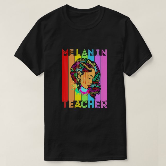 Beautiful Black Girl Magic Melanin Poppin School T T-Shirt (Design Front)