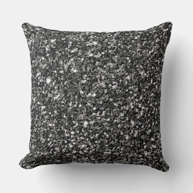 Beautiful Black Glitter Cushion (Front)