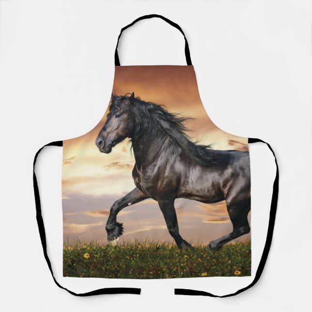 Beautiful Black Horse Apron (Front)