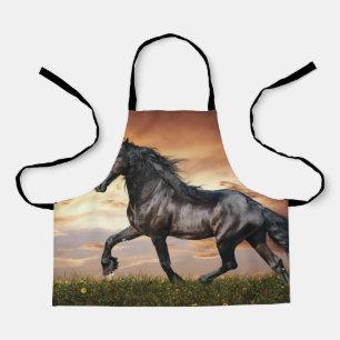 Beautiful Black Horse Apron