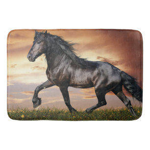 Beautiful Black Horse Bath Mat