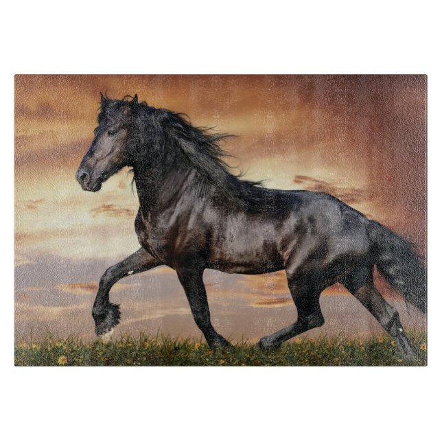 Beautiful Black Horse Cutting Board (Front)