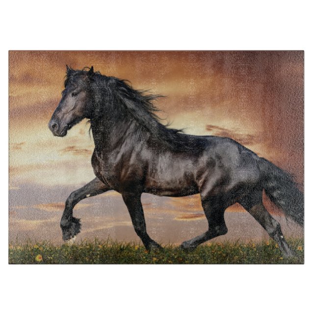 Beautiful Black Horse Cutting Board (Front)