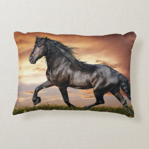 Beautiful Black Horse Decorative Cushion