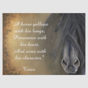 Beautiful Black Horse Inspirational Quote Tissue Paper