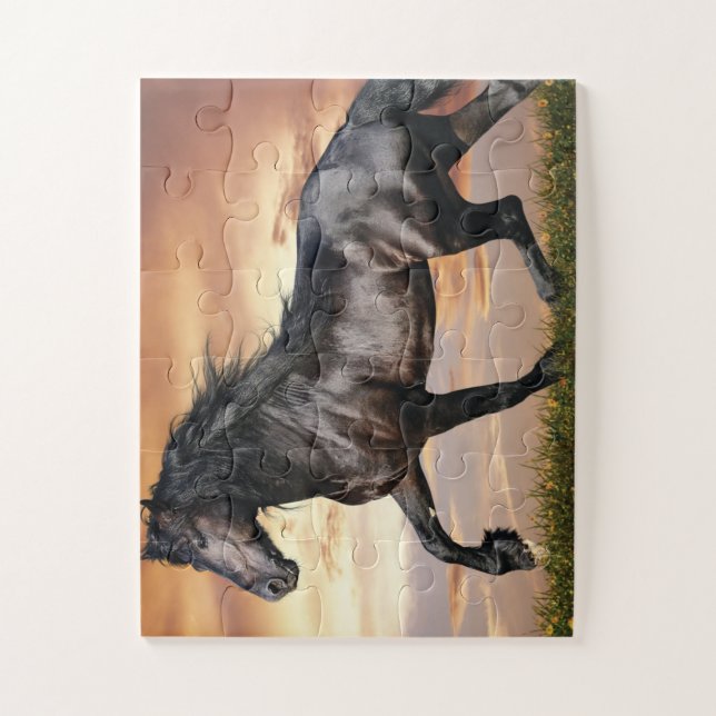 Beautiful Black Horse Jigsaw Puzzle (Vertical)