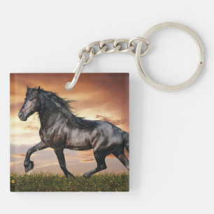 Beautiful Black Horse Key Ring