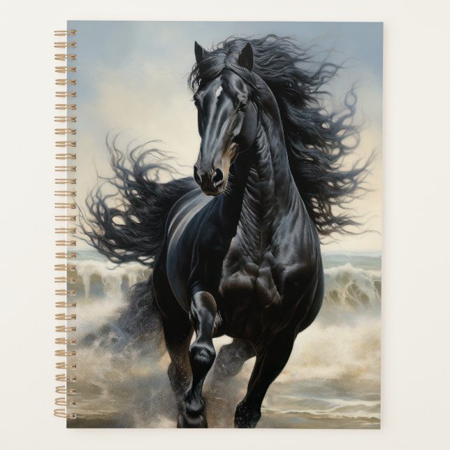 Beautiful Black Horse Planner (Front)