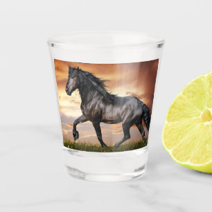 Beautiful Black Horse Shot Glass