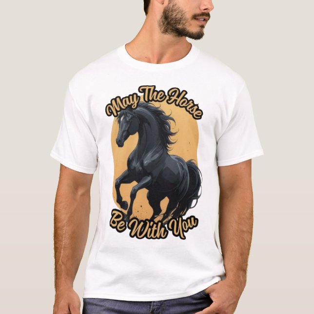 Beautiful black Horse T-Shirt (Front)