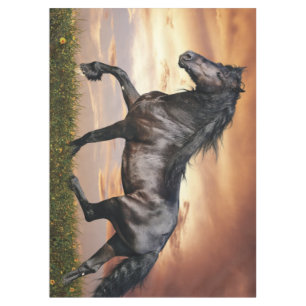 Beautiful Black Horse Tablecloth