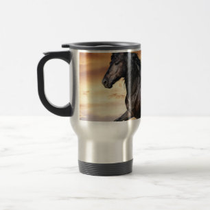 Beautiful Black Horse Travel Mug