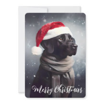 Beautiful Black Lab Santa Christmas  