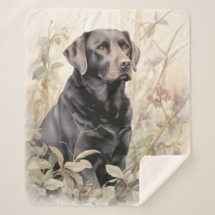 Beautiful Black Lab Sherpa Blanket
