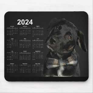 Beautiful Black Labrador Retriever 2024 Calendar Mouse Mat