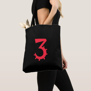 Beautiful black lovely 3 design tote bag