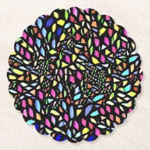 Beautiful Black Mosaic Abstract Coaster