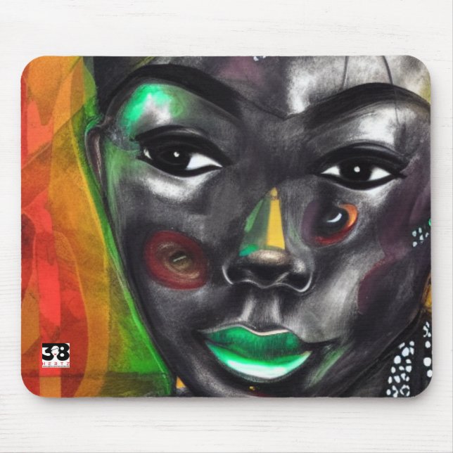 Beautiful Black Mouse Mat (Front)