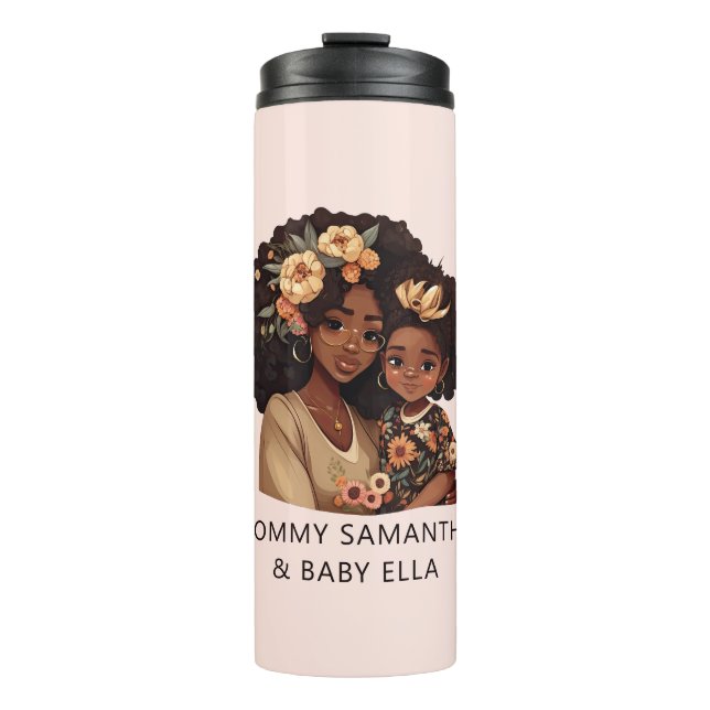 Beautiful Black Mum and Daughter (10) Thermal Tumbler (Front)