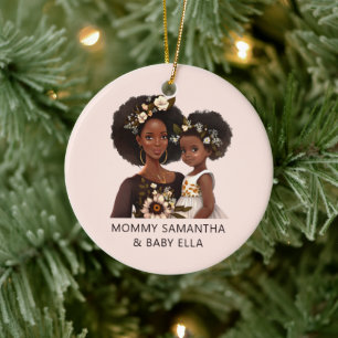 Beautiful Black Mum and Daughter (11) Ceramic Tree Decoration
