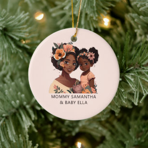 Beautiful Black Mum and Daughter (13) Ceramic Tree Decoration