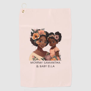 Beautiful Black Mum and Daughter (13) Golf Towel
