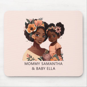 Beautiful Black Mum and Daughter (13) Mouse Mat