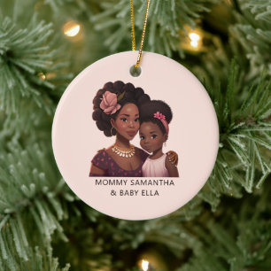 Beautiful Black Mum and Daughter (14) Ceramic Tree Decoration