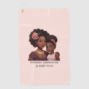 Beautiful Black Mum and Daughter (14) Golf Towel