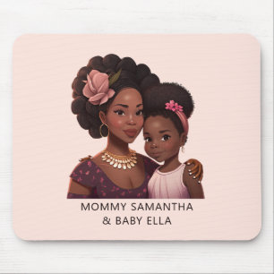 Beautiful Black Mum and Daughter (14) Mouse Mat