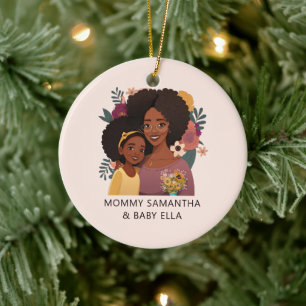 Beautiful Black Mum and Daughter (15) Ceramic Tree Decoration