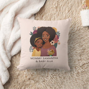 Beautiful Black Mum and Daughter (15) Cushion