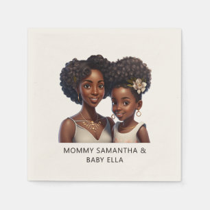 Beautiful Black Mum and Daughter (18) Napkin