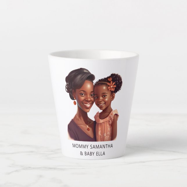 Beautiful Black Mum and Daughter (19) Latte Mug (Front)