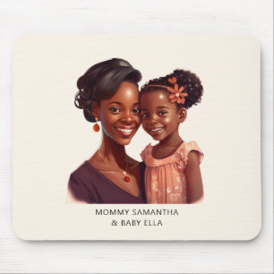 Beautiful Black Mum and Daughter (19) Mouse Mat