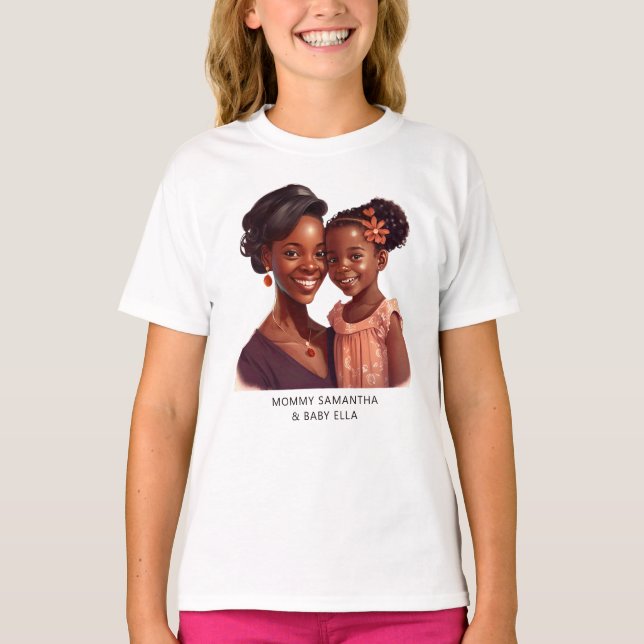 Beautiful Black Mum and Daughter (19) T-Shirt (Front)