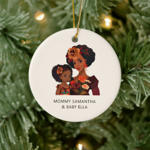 Beautiful Black Mum and Daughter (20) Ceramic Tree Decoration