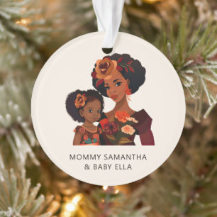 Beautiful Black Mum and Daughter (20) Ornament