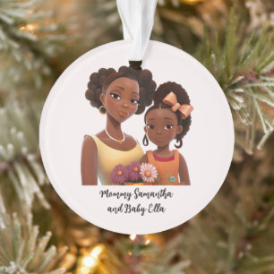 Beautiful Black Mum and Daughter (22) Ornament
