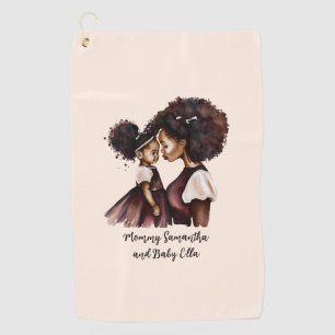 Beautiful Black Mum and Daughter (24) Golf Towel