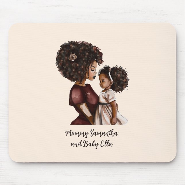 Beautiful Black Mum and Daughter (26) Mouse Mat (Front)