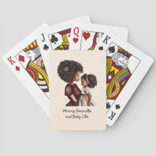 Beautiful Black Mum and Daughter (26) Playing Cards